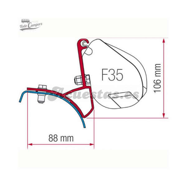 Soporte Toldo Fiamma F35 Pro Trafic Vivaro Primastar 2002-2014