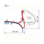 Soporte para toldo Fiamma F35 Pro para Volkswagen T5 y T6 (techos con guía)