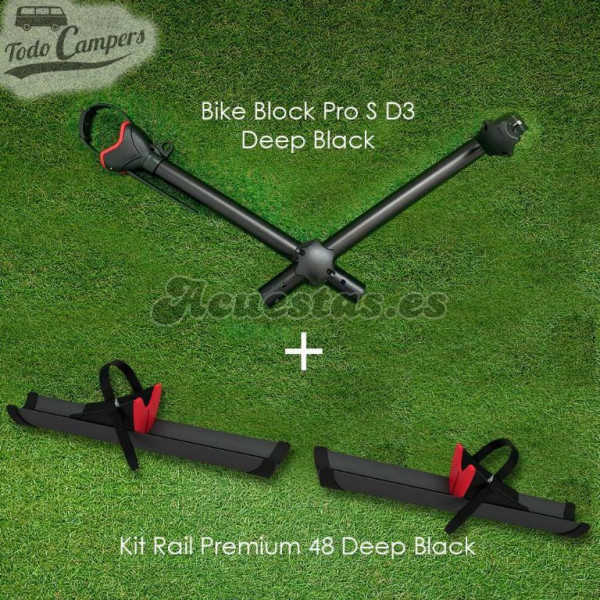 Kit de ampliación de 3 a 4 bicicletas (Kit Rail Premium 48 y Brazo Block Pro S D3) - Deep Black