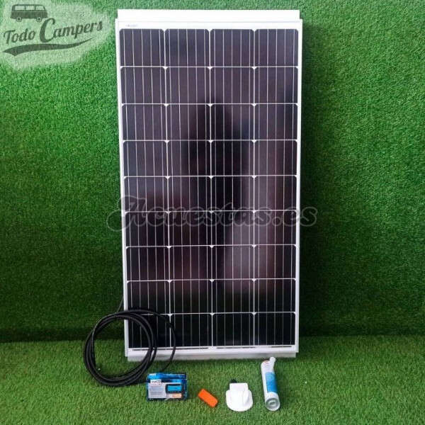 Kit Placa solar rígida Monocristalina - Regulador PWM 10A - 100W