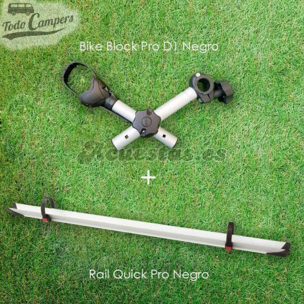 Kit de ampliación de 2 a 3 bicicletas (Rail Quick Pro y Bike Block Pro D1) Negro