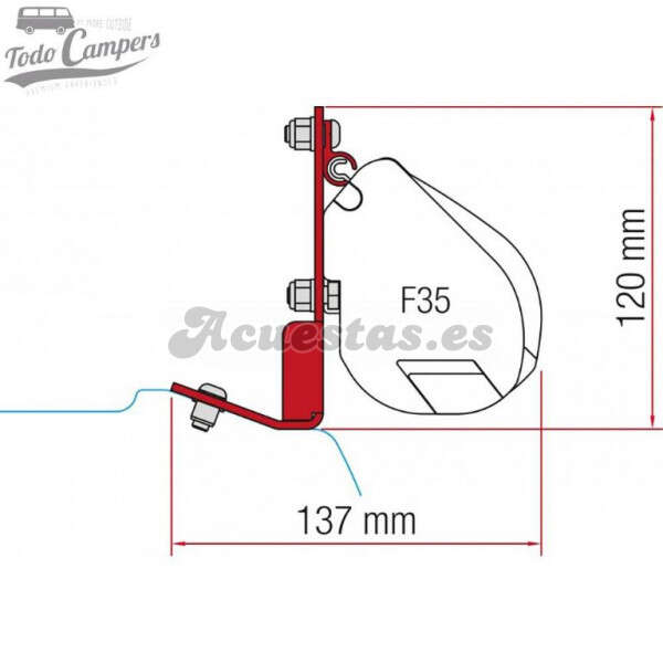 Soporte Toldo Fiamma F35 Pro - Ford Custom
