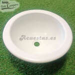 Lavabo redondo encastrable blanco - 29x29x12cm